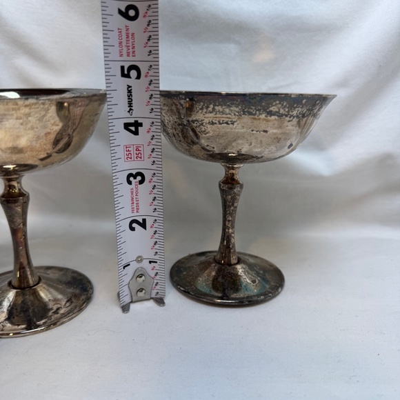 Vintage Lipman's Chalice Set of 2 Silvertone in Original Box Need Polishing - Picture 8 of 9